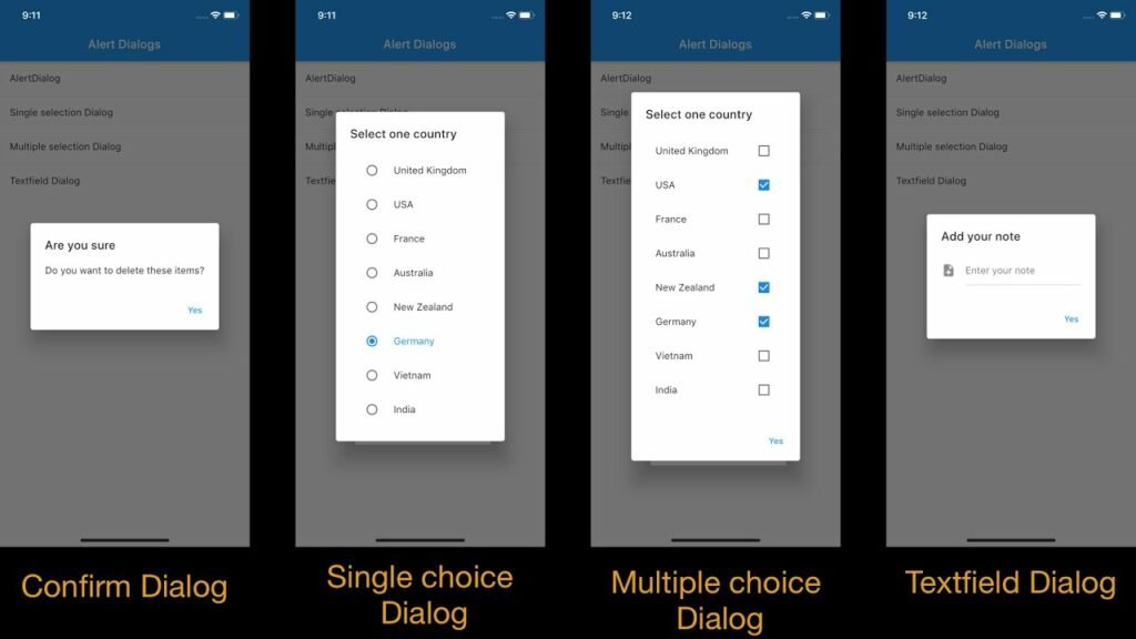 Flutter Dialogs